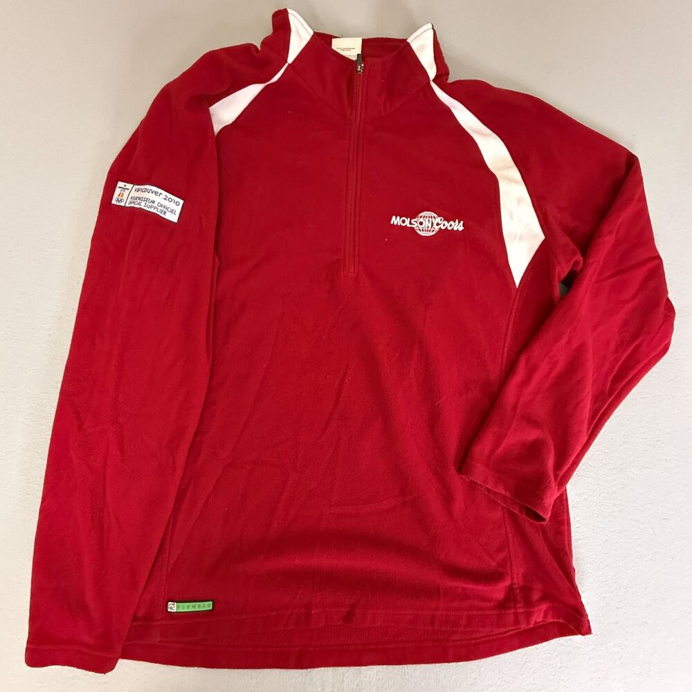 Vancouver 2010 Molson Coors HBC Ecowear Red 1/4 Zip Fleece Pullover